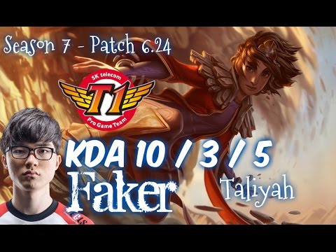 SKT T1 Faker TALIYAH vs ORIANNA Mid - Patch 6.24 KR Ranked