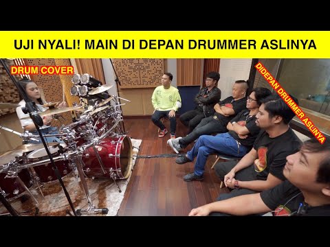 DRUM COVER LAGU DIDEPAN DRUMMER ASLINYA... BUNGA BANGSA UJI NYALI!