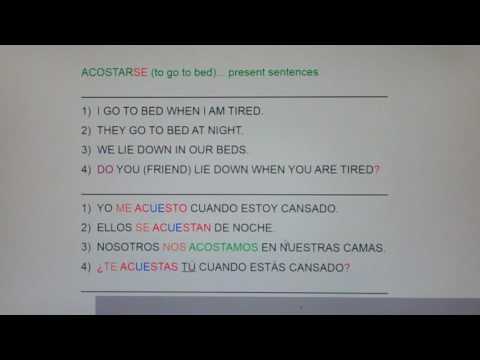 ACOSTARSE (to Go to Bed)... present sents.