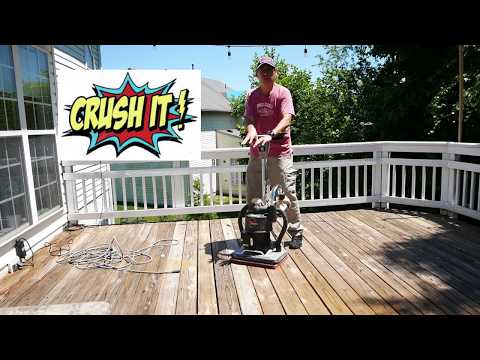 Power washing VS Sanding Deck -  See the difference!