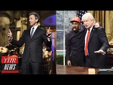 'SNL' Rewind: Seth Meyers Hits the News Desk Again & Alec Baldwin Makes Fun of Kanye West | THR News
