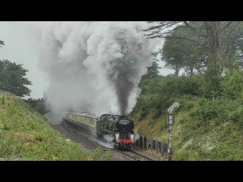 35028 Clan Line - A Dramatic Run Up Hemerdon Bank - The Cornishman 2018