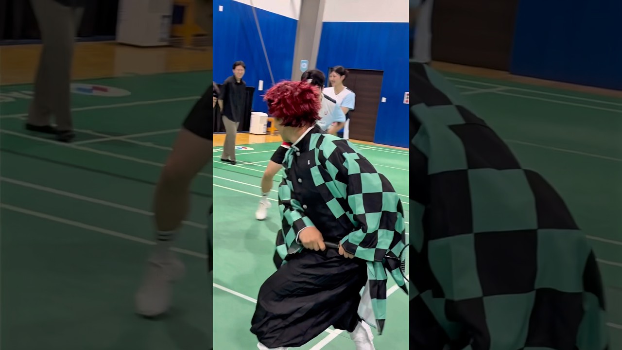 炭治郎が刀忘れてバドミントンラケットを使ったら… #龍羽団 #バドミントン #鬼滅の刃
