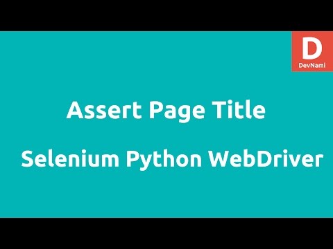 Assert Page Title in Python Selenium
