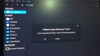 Kali Linux -solve “root folder permission denied “