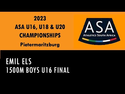 Emil Els gewinnt die südafrikanischen U16-Meisterschaften 2023 über 1500 m in 4:05,26 Minuten in ...