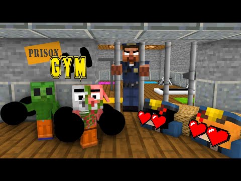Minecraft, ZOMBIE and PIGLIN PRISON BREAK + Body Building & Girls