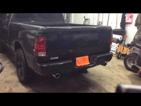 Flowmaster 817568 direct fit muffler for 2016 ram 1500 before and after