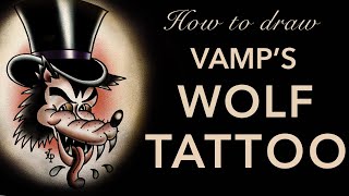 How to Draw a Traditional Tattoo Flash Hot Rod LONE WOLF Old School Design -  Coloring Book Page