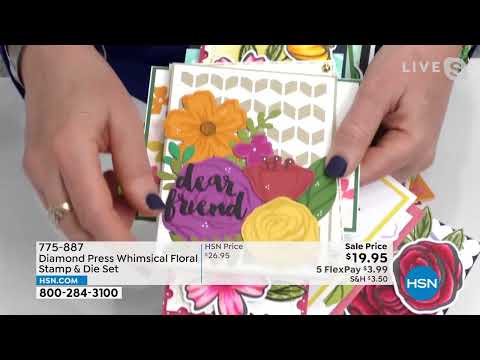 Diamond Press Whimsical Floral Stamp and Die Set