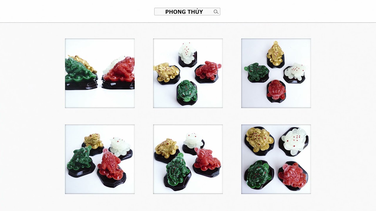 Bộ Tứ Quý 4 tượng Cóc Thiềm Thừ Xanh Đỏ Vàng Trắng bốn mùa tài lộc - Vừa 8x7cm Nặng 1kg