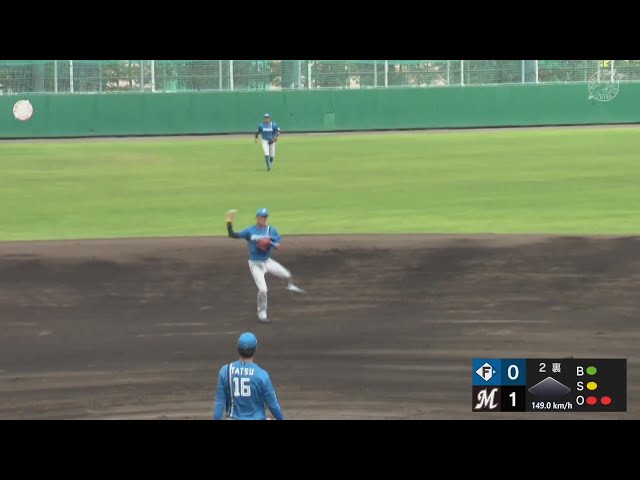 【ファーム】守備で支配下へアピール!! ファイターズ育成ルーキー・濵田泰希のランニングスロー!!  2024年5月21日 千葉ロッテマリーンズ 対 北海道日本ハムファイターズ