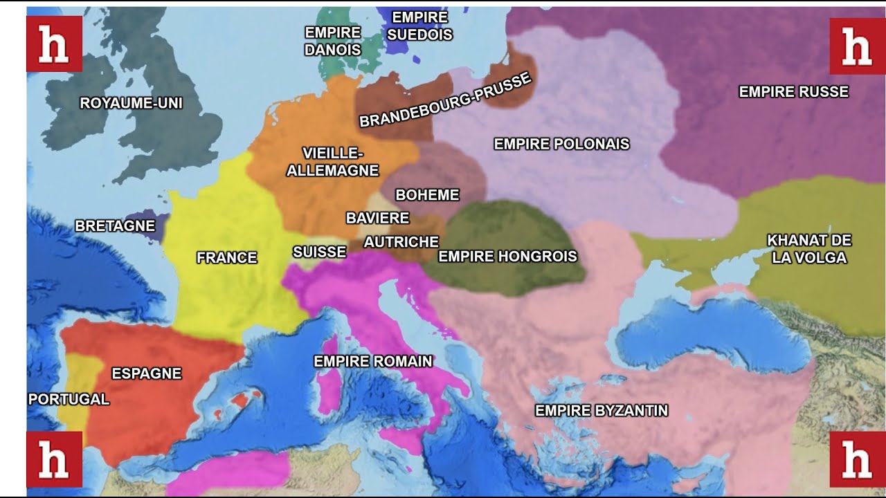 The map of the states of Europe averaged over 2000 years of history!