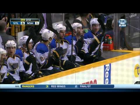 Vladimir Sobotka tossing Ryan Ellis St. Louis Blues vs Nashville Predators 10/26/13 NHL Hockey