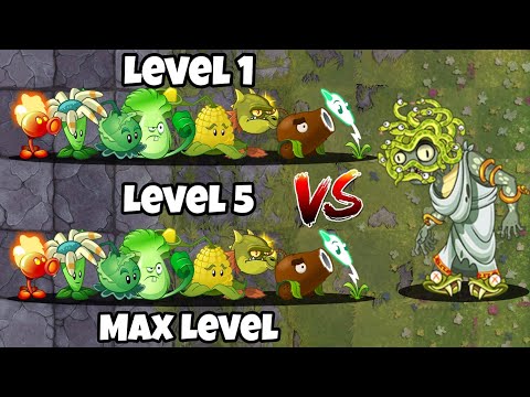 PvZ 2 All Plants Level 1 vs Level 5 vs Max Level vs Zombie Medusa