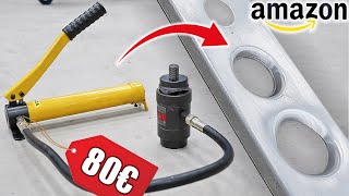80 € Lochstanze von amazon! Wie GUT funktioniert das? | Hydraulischer Blechlocher