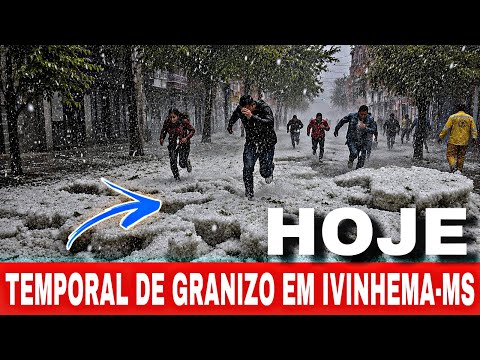🚨#TEMPORAL de GRANIZO em IVINHEMA-MS destelhamentos devido TEMPO SEVERO-16/05/26 