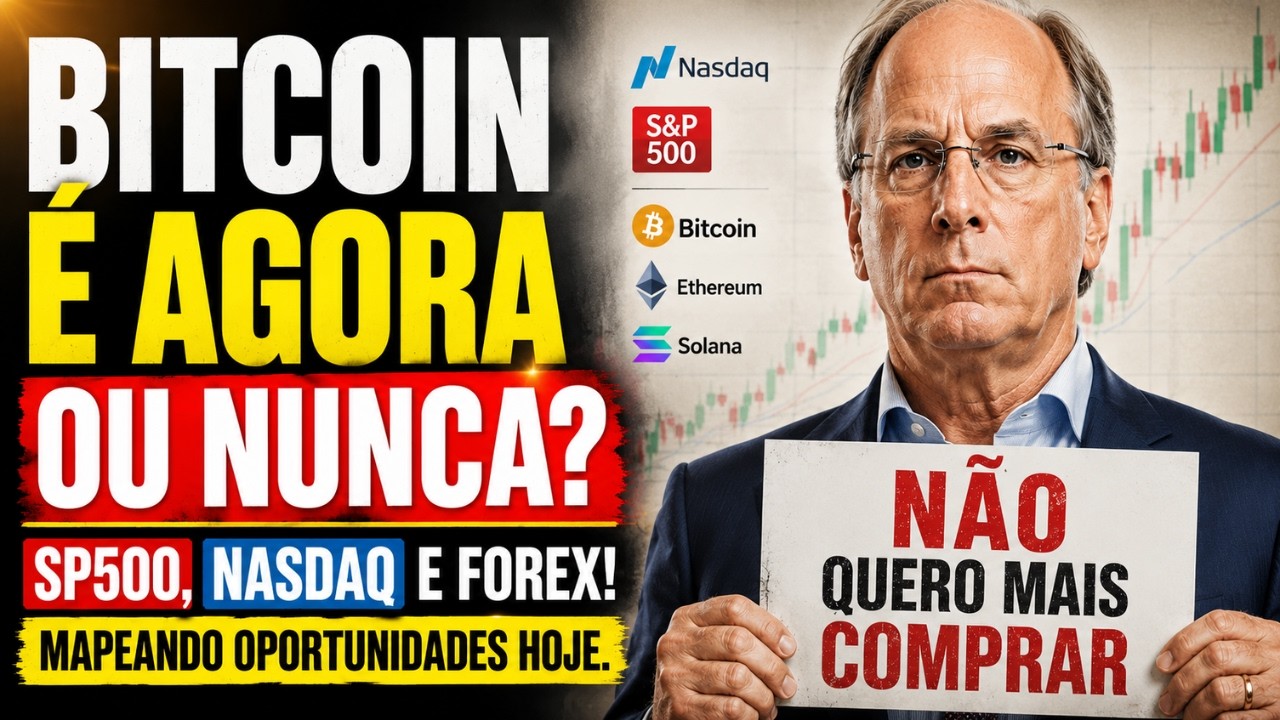 TRADING AO VIVO: BITCOIN É AGORA OU NUNCA? SP500, NASDAQ, OURO, FOREX