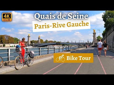 🇫🇷 📹  [4K] 🚴 | Paris Biking Tour | Seine River | Quays of Paris | Rive Gauche Bike Ride