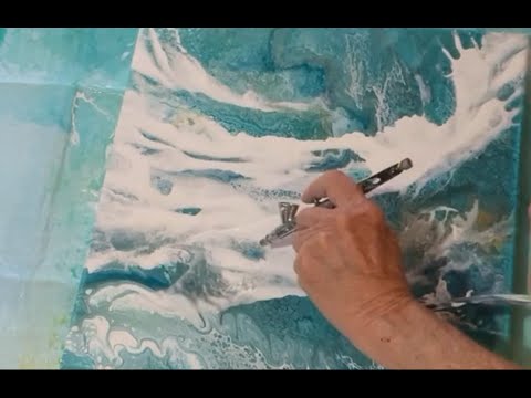 Stretch and Blow With A Transparent Layer - Fluid Art Acrylic Pouring