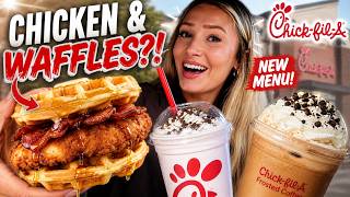 Chick-Fil-A just dropped CHICKEN & WAFFLES!😳 trying the NEW menu