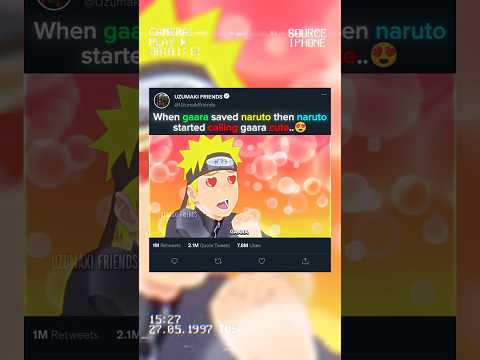 😆 When GAARA saved NARUTO Then NARUTO starting Calling Gaara Cute..😍😅