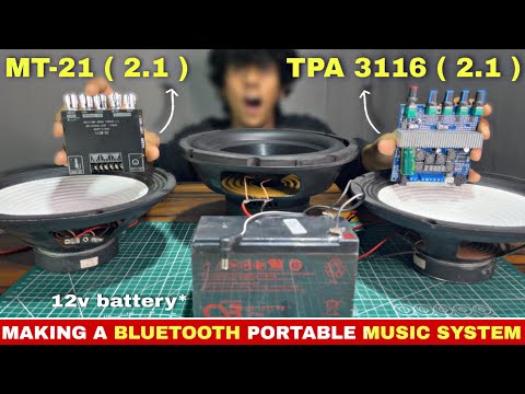How to make a portable Bluetooth music system using class d amplifier boards & 12 v battery at home