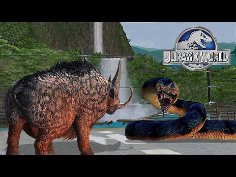 MAMMOTHERIUM VS TITANOBOA - BATTLE || JURASSIC WORLD THE GAME