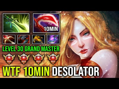 WTF 10MIN DESOLATOR Grand Master Spammer Unlimited Crit 100% Max Speed Right Click Lina Dota 2