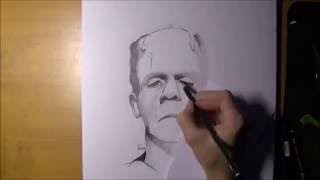 preview picture of video 'Frankenstein´s Monster Pencil Drawing - HALLOWEEN SPECIAL'