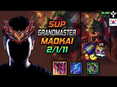 GrandMaster Support Maokai Build Imperial Mandate First Strike - LOL KR 12.22