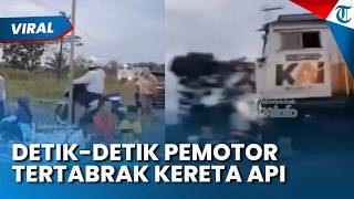 Detik-detik Pemotor Tertabrak KA Sangkuriang di Jember, Tidak Berhenti saat Kereta Lewat