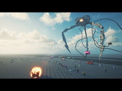 Interlakes (War of the Worlds inspired Game) - Tripod Ability: Throwing Vehicles at Fleeing Crowds