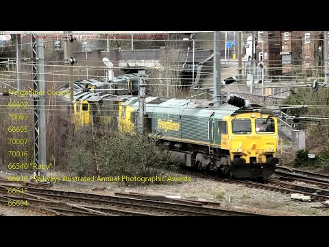 Freightliner Convoy 66602/70003/66605/70007/70016/66540/66610/66615/66604 At Heaton Norris Junction