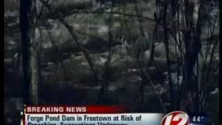 preview picture of video 'Freetown Forge Pond Dam in danger of breeching'