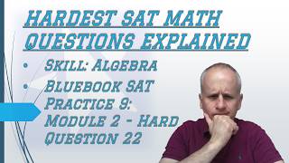 Hard #satmath Advanced Math : Finding Perpendicular Lines to Solve Bluebook 9 Hard Module 2 Q 22