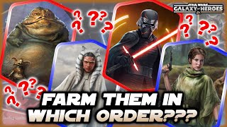 What is the Correct Farming Order for Galactic Legends in Star Wars Galaxy of Heroes