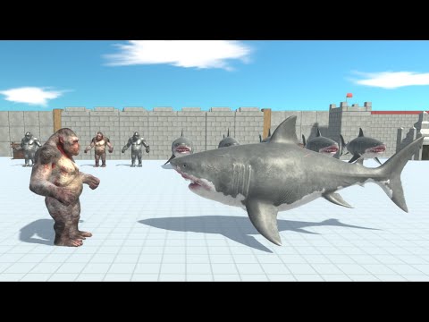 GORO THE GIANT VS MUTANT MEGALODON Tournament - Animal Revolt Battle Simulator