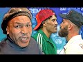 MIKE TYSON REACTS TO PLANT BENAVIDEZ HEATED FACE OFF!
