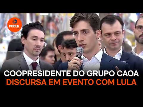 Coopresidente do Grupo Caoa discursa em evento com Lula em Anápolis