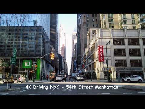 4K Driving NYC - 54th Street Manhattan | Jan 2021