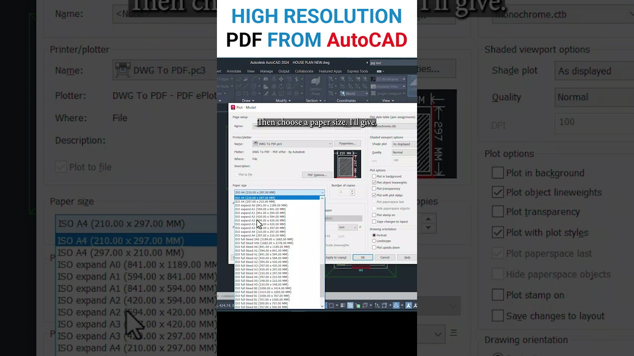 High Resolution PDF in AutoCAD #autocad #autocadtutorial #shorts