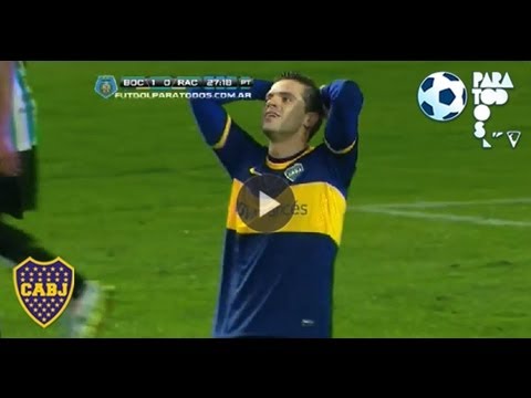 Ocasiones Gigliotti y Gago. Boca  Racing. Torneo Inicial 2013. Fecha 7. Fútbol Para Todos.