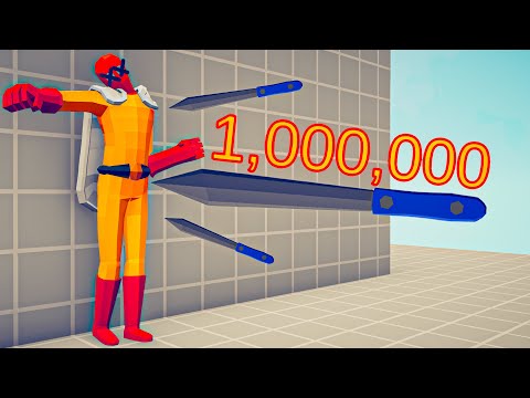 1.000.000 DAMAGE KNIFE 1 vs 1 EVERY UNIT - Totally Accurate Battle Simulator TABS
