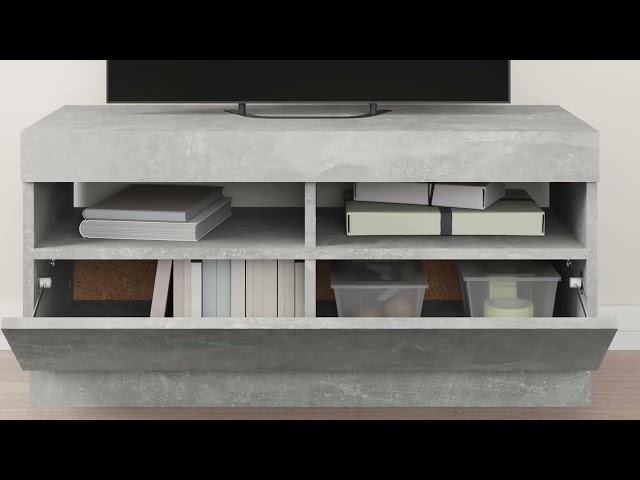 Video Teaser für 804449 vidaXL TV Cabinet with LED Lights Concrete Grey 80x35x40 cm