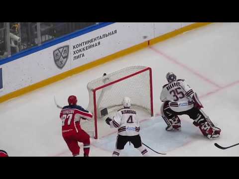 Andrei Makarov #35 in action during the CSKA@Dynamo Riga hockey game