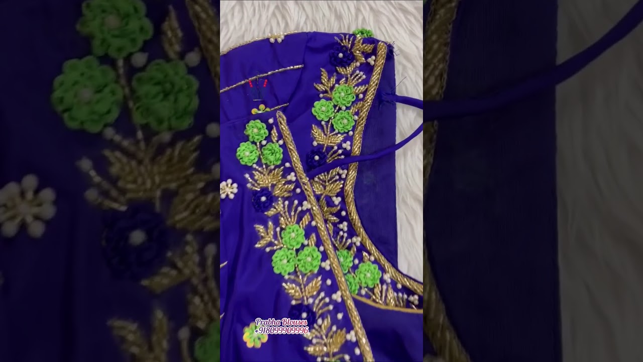<p style="color: red">Video : </p>Blue maggamwork blouse designs / prabhablouses / maggamwork 2023-01-22