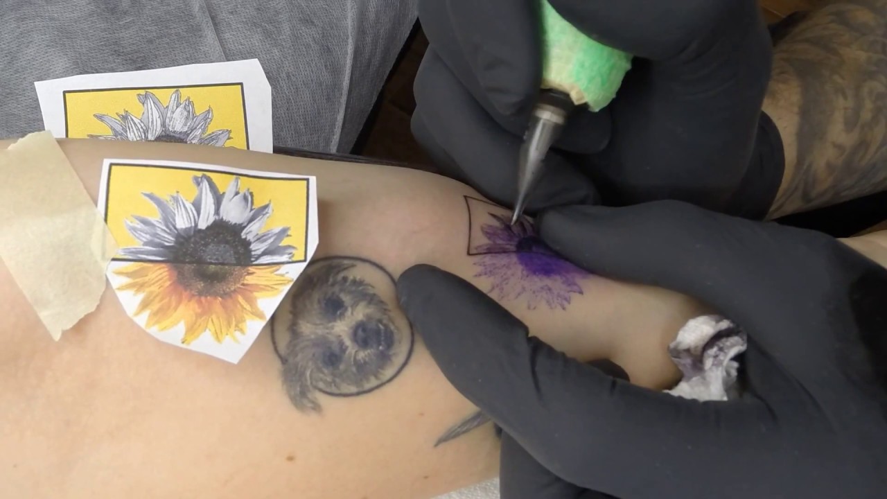 How to tattoo sunflower POP ART TATTOO by Ninja Cris Gherman