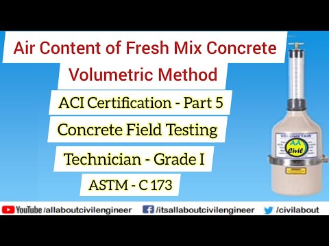 Determination of Air Content of Fresh Mix Concrete | ACI Certification | All About Civil Engineer