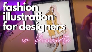 Procreate Fashion Illustration / How To Draw Clothes On A Fashion Croquis / Digital Art Tutorial